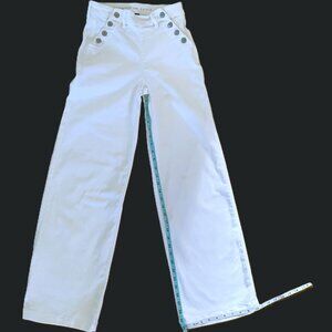 American Eagle Super Stretch White Wide Leg Jeans Size 0 Long